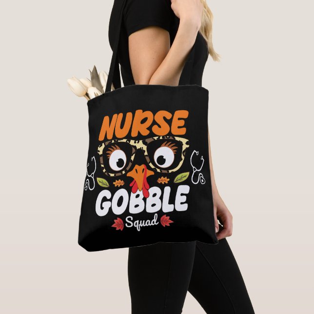 Sjuksköterska i Turkiet, gobble Squad Thanksgiving Tygkasse (Närbild)