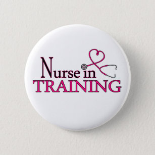 Sjuksköterska i utbildning - rosa knapp