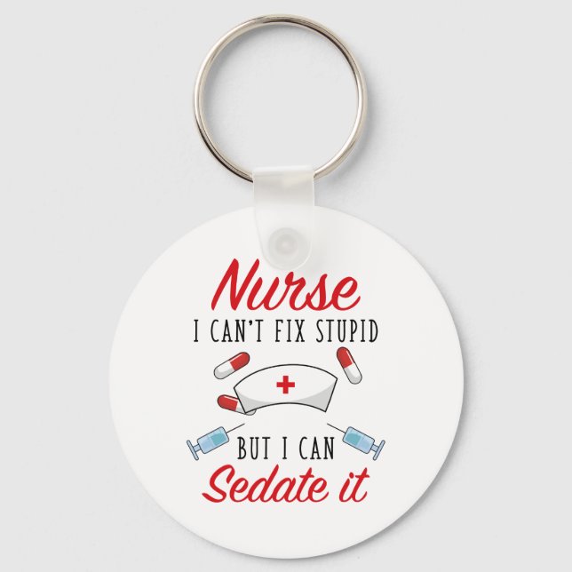 Sjuksköterska jag kan inte laga stupid men jag kan nyckelring (Framsida)