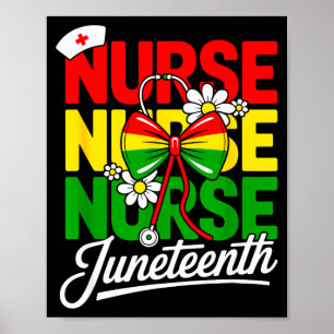 Sjuksköterska juneteenth svart rn stolthet vårdarb poster