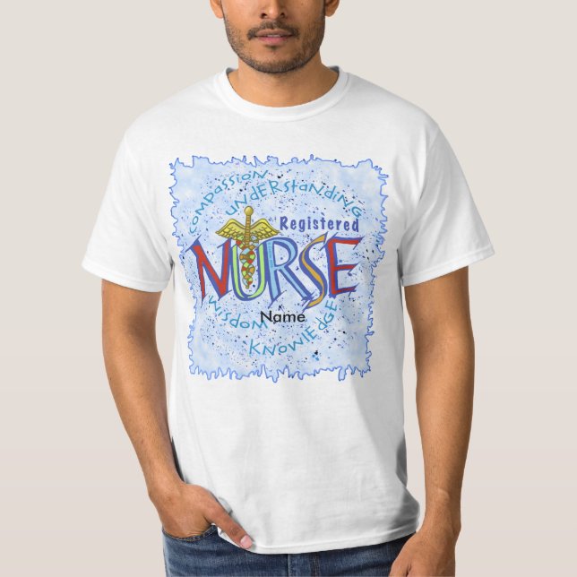 Sjuksköterska Kaduceus T Shirt (Framsida)