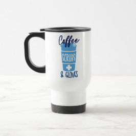 Sjuksköterska Kaffe Skrubbar och Handskar Resemugg
