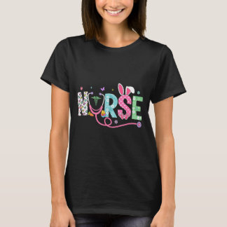 Sjuksköterska Kaninöron Ägg Stetoskop Påskdag Skru T Shirt