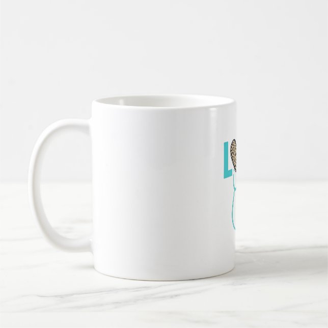 Sjuksköterska Kärlek Leopard Stetoskop Vector Desi Kaffemugg (Vänster)