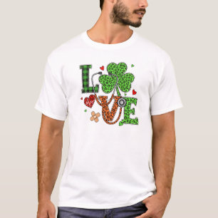 : Sjuksköterska Kärlek St Patrick's Day Stetoskop T Shirt