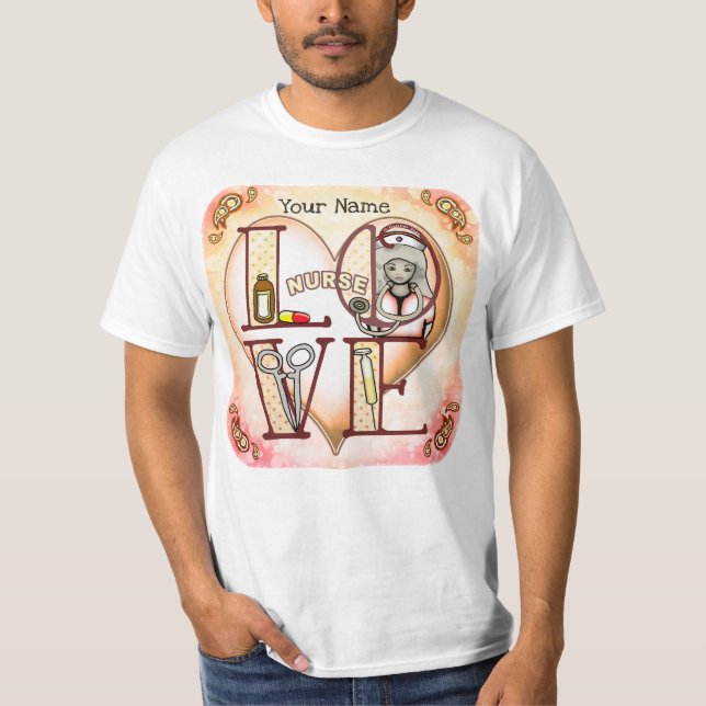 Sjuksköterska Kärlek T Shirt (Framsida)