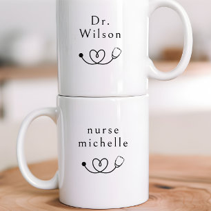 Sjuksköterska Läkare   Anpassad Minimalistisk Häls Kaffemugg