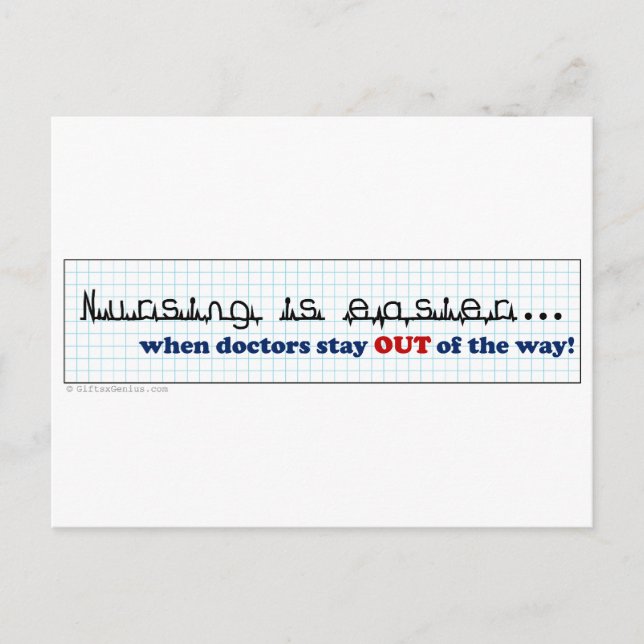 Sjuksköterska - låt mig göra mitt jobb vykort (Framsida)