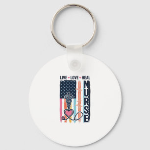 Sjuksköterska Lev Kärlek Läka Patriotisk Vintage V Nyckelring