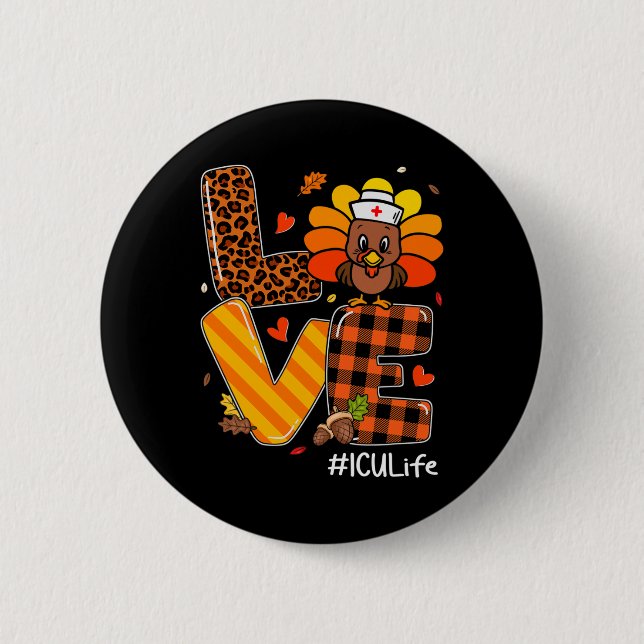 Sjuksköterska Life Fall Icu Nurse Turkey Thanksgiv Knapp (Framsida)