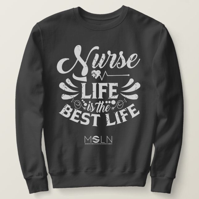 Sjuksköterska Life Mörk Färgad Sweatshirt (Design framsida)