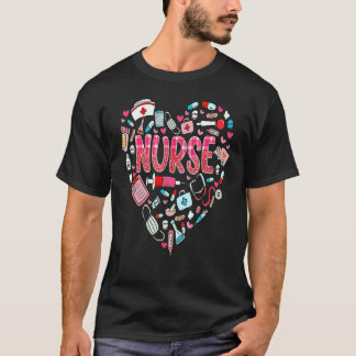 Sjuksköterska Liv Alla hjärtans dag Stetoskop Er I T Shirt
