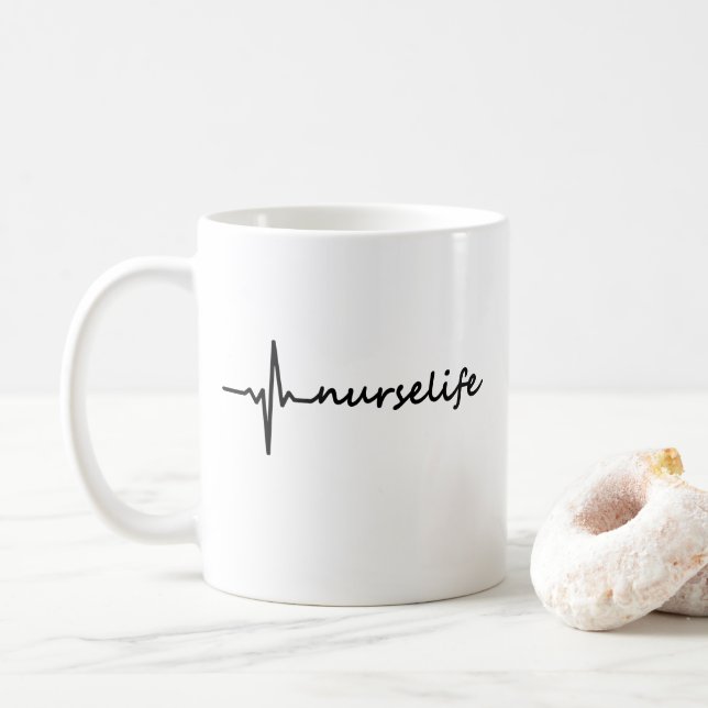 Sjuksköterska Liv EKG-mugg Kaffemugg (Med munk)