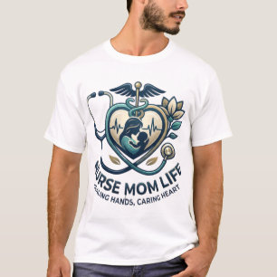 Sjuksköterska Mamma Liv Läkande Händer Hjärta T Shirt