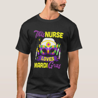 Sjuksköterska Mardi Gras Leopard Festival Festkläd T Shirt