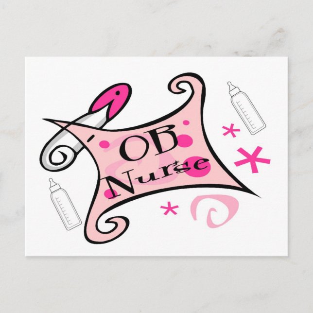 Sjuksköterska med ansvar för vård av barn (obstetr vykort (Framsida)