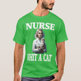 Sjuksköterska med en CatBevalt Cat DesignCat-desig T Shirt