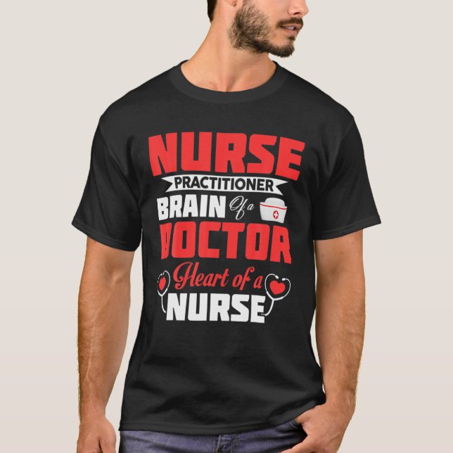 Sjuksköterska med hjärna i Doktor, hjärna i ett N T Shirt (Framsida)