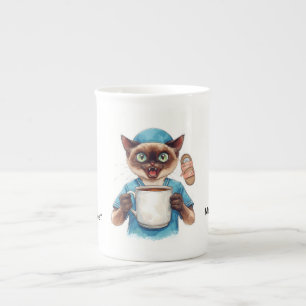 Sjuksköterska med kaffe kopp benporslin mugg