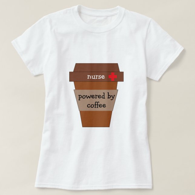 Sjuksköterska med kaffe t shirt (Design framsida)