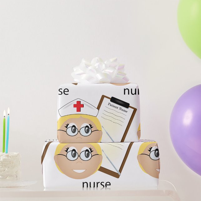 Sjuksköterska med medicinsk Urklipp och termometer Presentpapper (Skapare uppladdad)