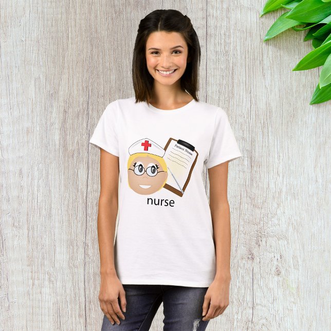 Sjuksköterska med medicinsk Urklipp och termometer T Shirt (Skapare uppladdad)