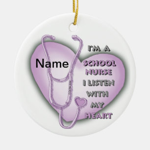 Sjuksköterska med Purple Heart Julgransprydnad Keramik