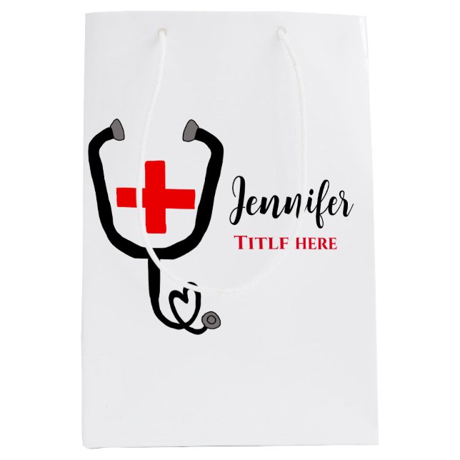 Sjuksköterska med rött doktor plus stetoskop tills (Framsidan)