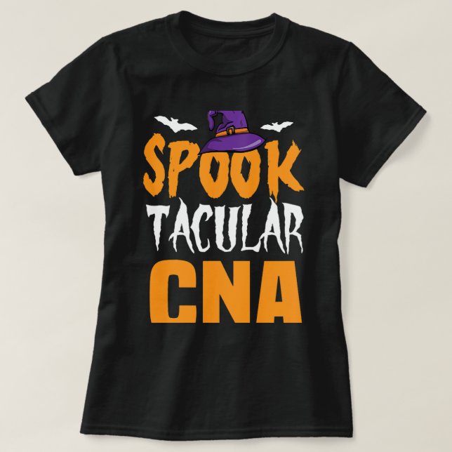 Sjuksköterska med Spooktacular CNA Halloween Aukto T Shirt (Design framsida)