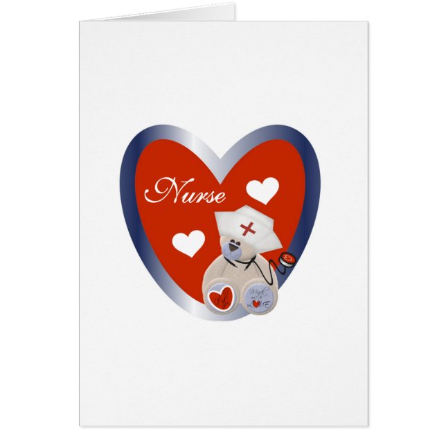 Sjuksköterska med T-skjortor och gåvor av hjärta Hälsningskort (Framsidan)