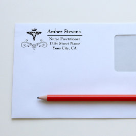 Sjuksköterska Medicinsk Caduceus Självfärgande Stämpel