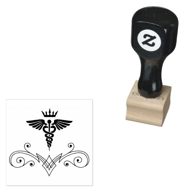 Sjuksköterska Medicinsk Caduceus Stämpel (Stämplad)