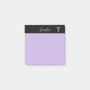 Sjuksköterska Medicinsk pastel Lila Namn Post-it Block