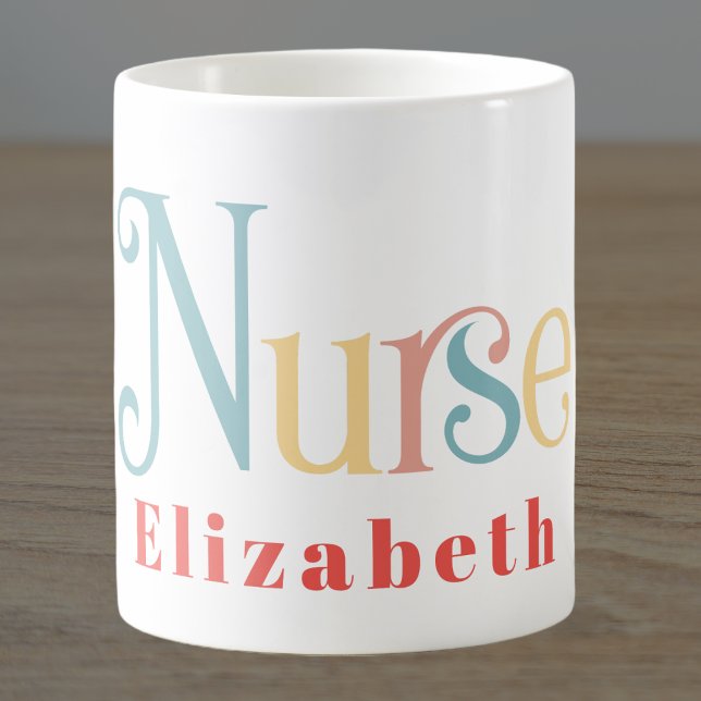Sjuksköterska Medicinsk Professionell Monogram Kaffemugg (Nurse Practioner RN Graduation Graduate Monogrammed)