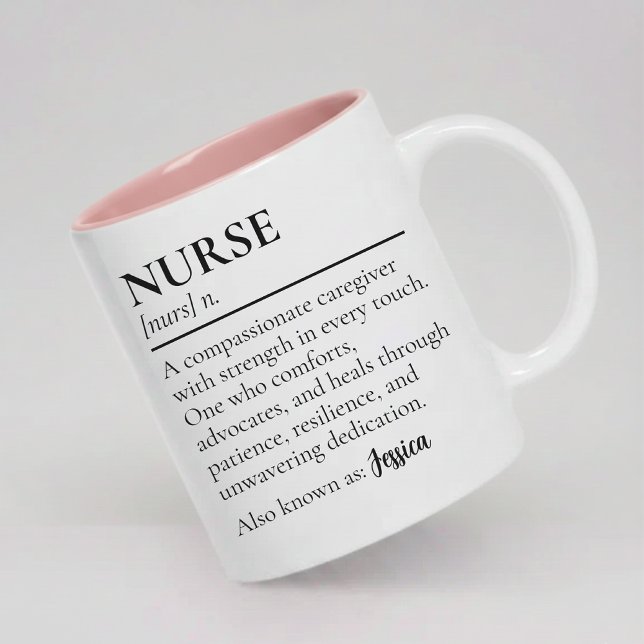 Sjuksköterska | Modern definition av sjuksköterska Två-Tonad Mugg (Personalized Medical Nurse Definition Mug Gift, Nurse Definition Mug Gift for Healthcare Staff)
