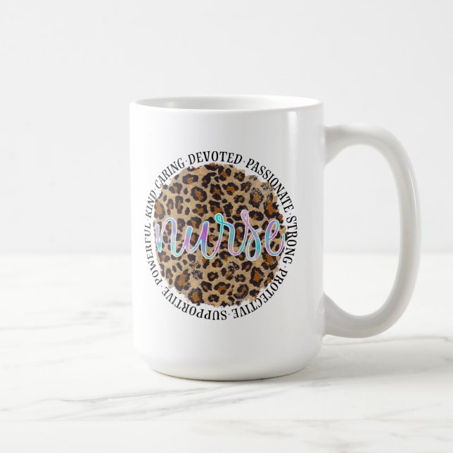 "Sjuksköterska" och inspirationstrakter - Leopard  Kaffemugg (Höger)