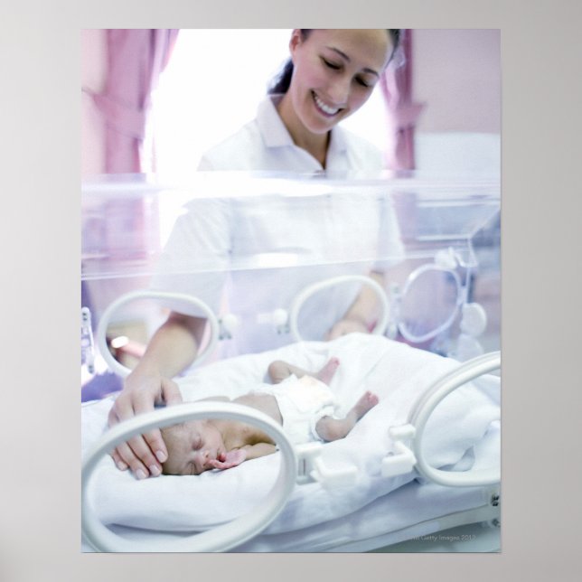Sjuksköterska och prematur baby poster (Framsidan)