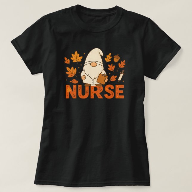 Sjuksköterska på hösten Färg T Shirt (Design framsida)