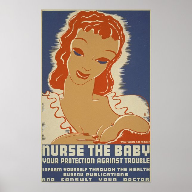 Sjuksköterska på WPA-Poster i Baby Poster (Framsidan)