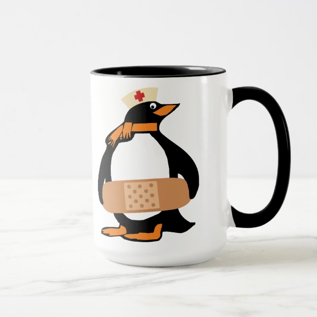 Sjuksköterska Penguin (med förband) Mugg (Höger)