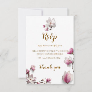 Sjuksköterska Pensionering RSVP Blommig Modern Inb OSA Kort