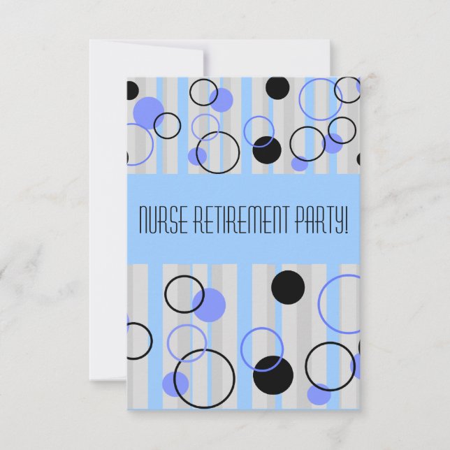 Sjuksköterska pensionsfest inbjudningar retro stil (Framsida)