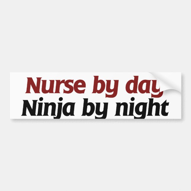 Sjuksköterska per dag ninja per natt bildekal (Framsidan)