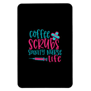 Sjuksköterska Present Kaffe Skrubbar Förnuft Sju Magnet