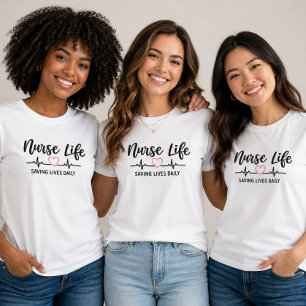 Sjuksköterska Räddar Liv Dagligen Grafik T Shirt