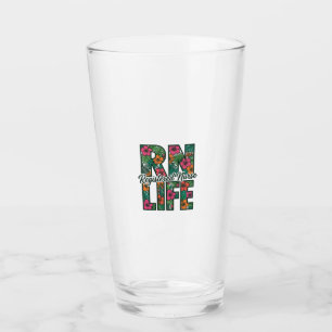 Sjuksköterska RN Life Blommig Vektordesign_1 Glaskopp