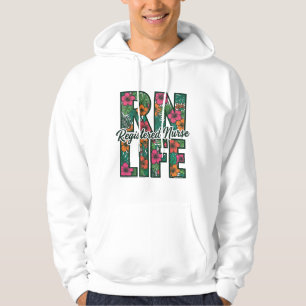 Sjuksköterska RN Life Blommig Vektordesign_1 Hoodie