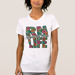 Sjuksköterska RN Life Blommig Vektordesign_1 T Shirt