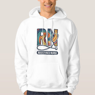 Sjuksköterska RN Vintage Rainbow Vector Design_ Hoodie