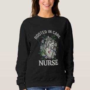 Sjuksköterska Rotad i Vård Anatomiskt Hjärtans Ros T Shirt